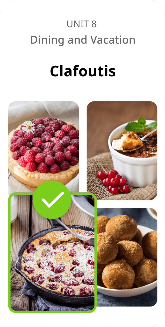 Una unidad de aprendizaje de idiomas de Rosetta Stone mostrada en pantalla